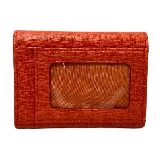 Auth FURLA - Orange Leather Coin Case - Picture 4 of 6